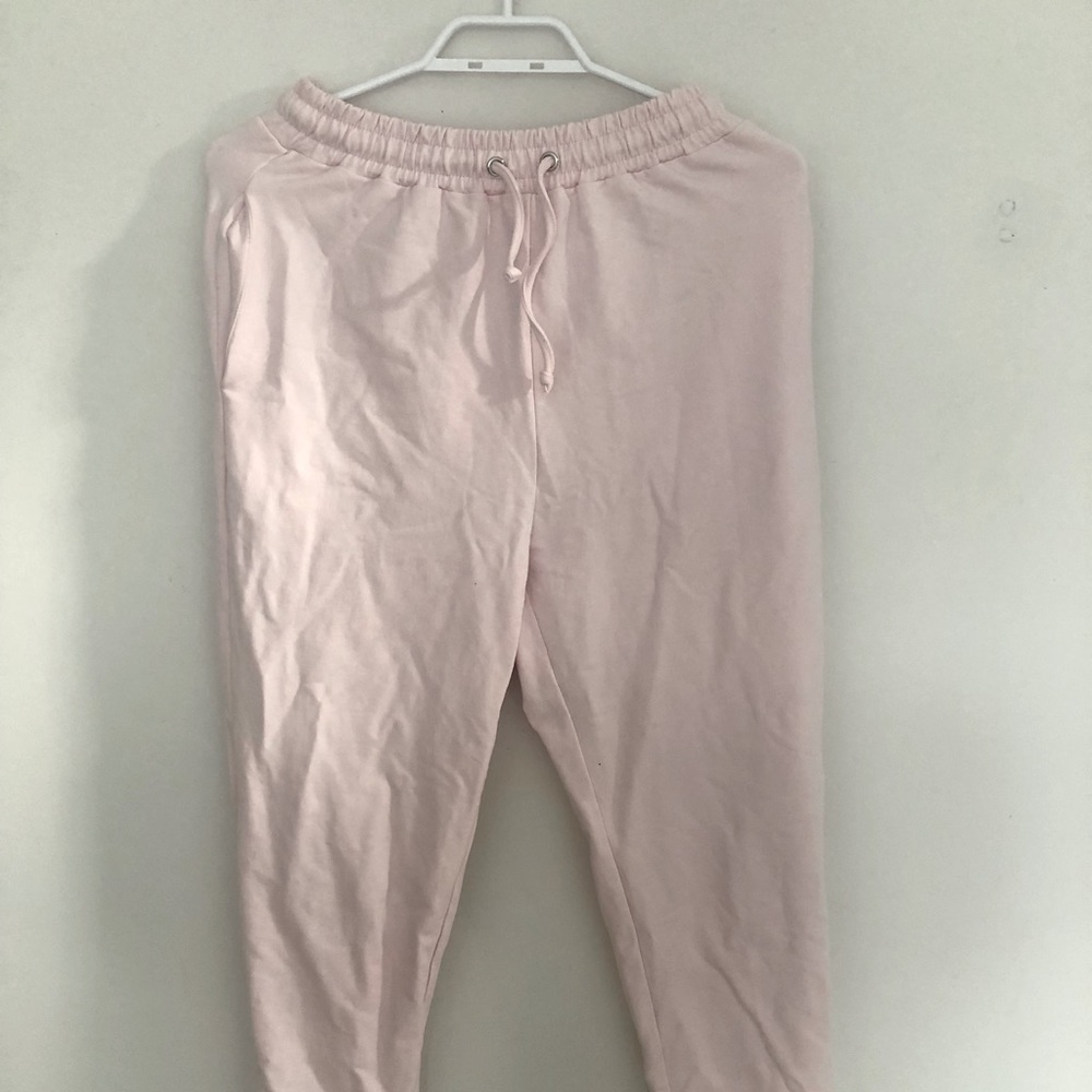 MESHKI BABY PINK LOUNGE JOGGERS (S)